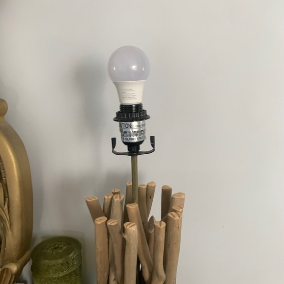 Natural Driftwood Table Lamp Coastal Rustic Wood Branch Accent Light 21" - Picture 2 of 8